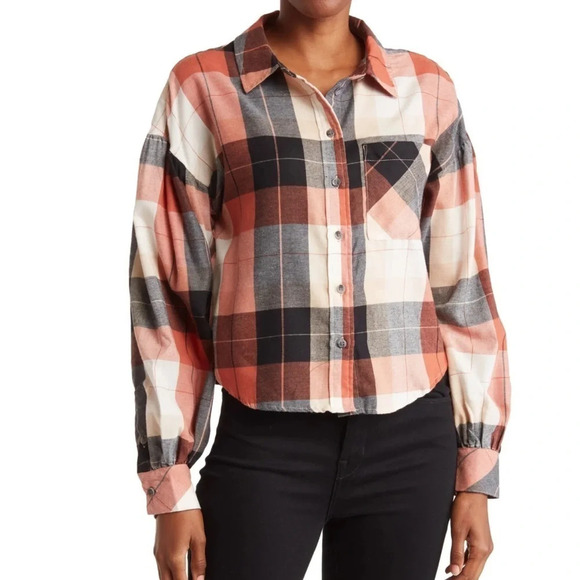 SANCTUARY Bianca Plaid Button Down Top - Picture 1 of 3